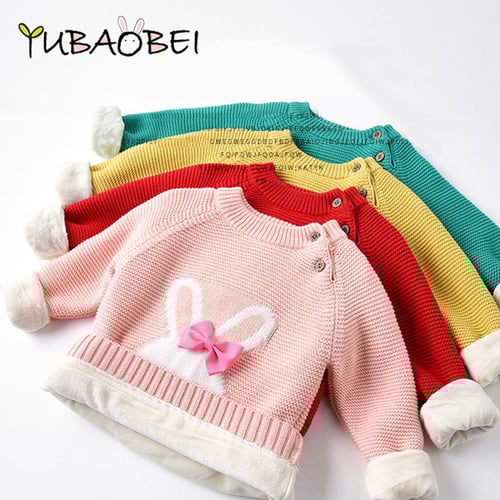 Girls Sweaters Winter Children Cute Wool Thick Evlevt Clothes for