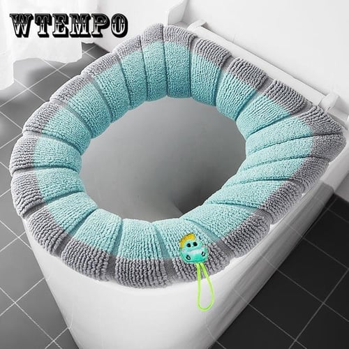Pink Elongated Toilet Seat Cover Padded Toilet Seat Riser Colored Warm Universal Toilet Seat Cushion Bathroom Lavatory Cover Mat with Handle buy