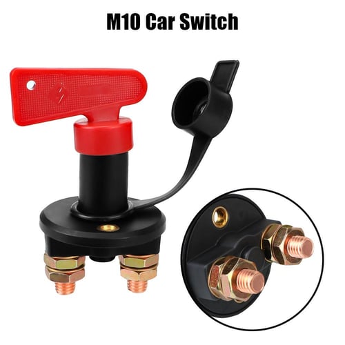Car Power Switch 12V 24V Red Key Cut Off Battery Vehicle Car Modified