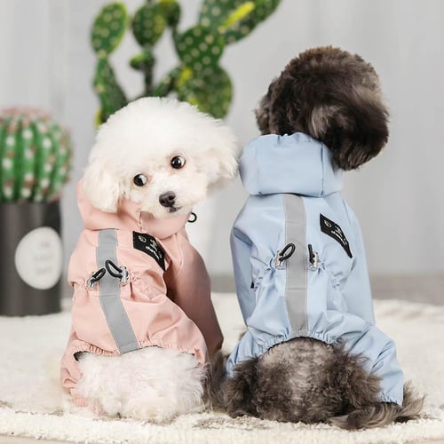 Reflective Dog Raincoat Waterproof Dog Clothes Puppy Jumpsuit Coat