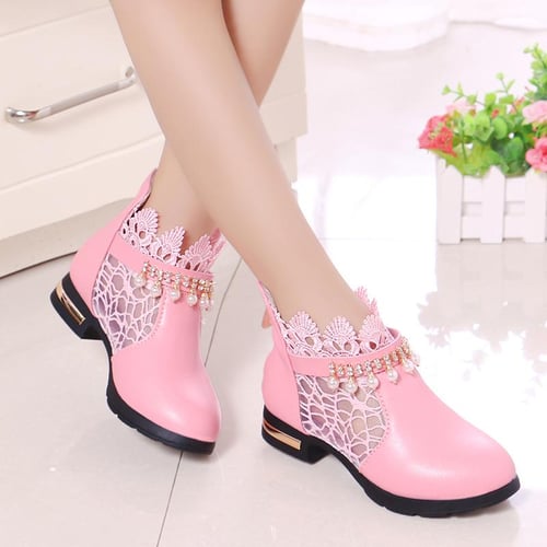 Girls Leather Shoes Fashion Korean Style Lace Princess Show Shoes