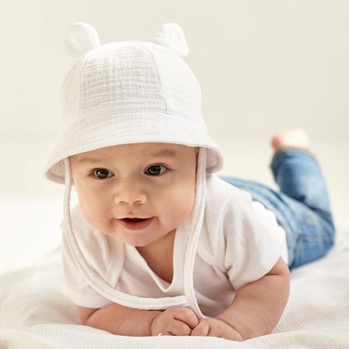 Spring Summer New Cute Bear Ear Baby Bucket Hat Newborn Toddler