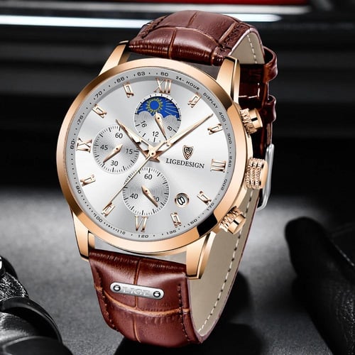 Branded leather online watches for men