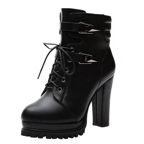 High heel motorcycle boots top