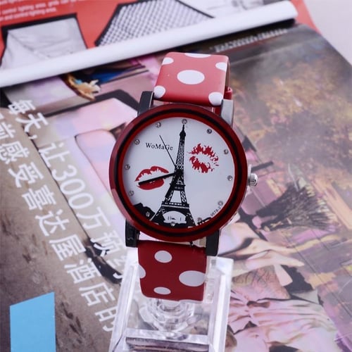 Eiffel Tower Fashion Watch Polka Dot Leather Ladies Watch buy