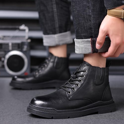 Ankle winter discount leather boots
