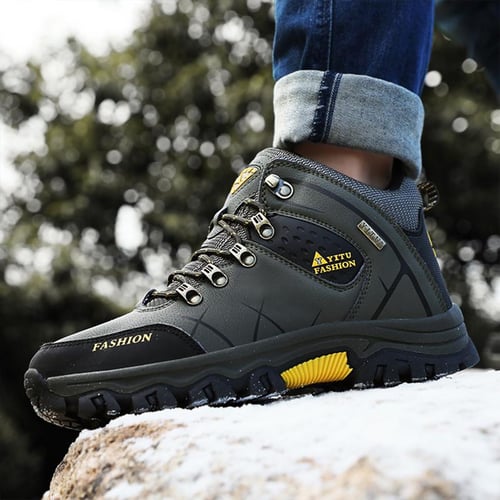 Men Winter Boots Plush Warm Hiking Shoes Man Outdoor Trainers Male Work Shoes Size 39 47 buy Men Winter Boots Plush Warm Hiking Shoes Man Outdoor