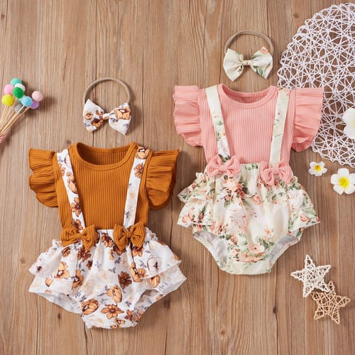 Baby girl cheap suspender shorts