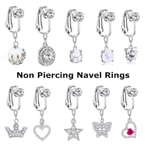 Non piercing belly button jewelry hot sale