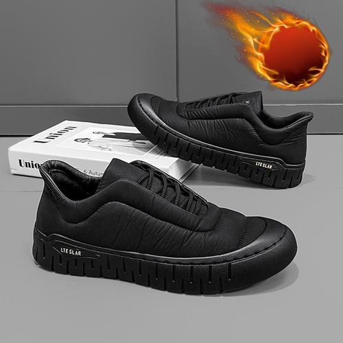 Men s Winter Fur Lined High Top Sneakers Outdoor Non Slip Warm Low Top Running Athletic Shoes With Fleece Lined for Male Snow Booties buy Men s