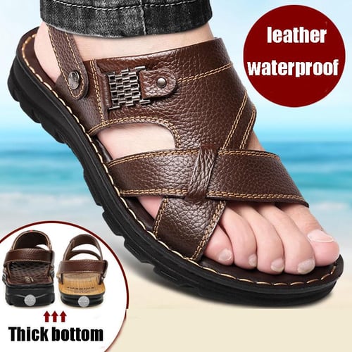Branded leather best sale sandals for mens