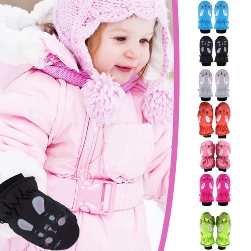 Toddler girl snow shop mittens