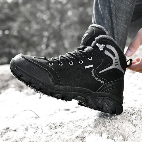 Mens Plus Velvet High top Outdoor Shoes Large Size Boots Plus Hair