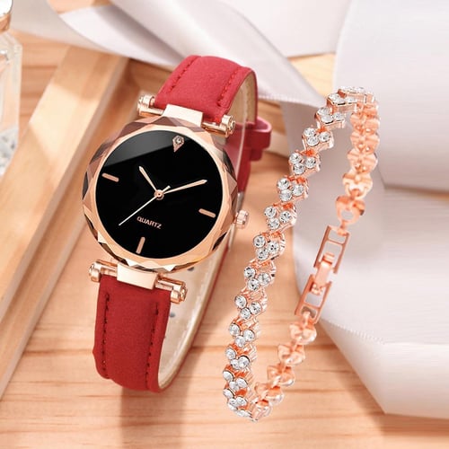 Ladies wrist watch leather strap shop