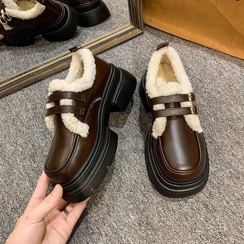 Fur lined slip on loafers store