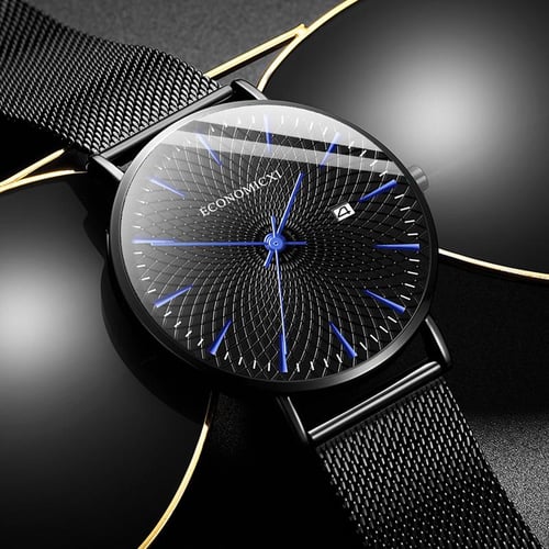 Minimalist Mens Fashion Business Watches Men Ultra Thin Stainless