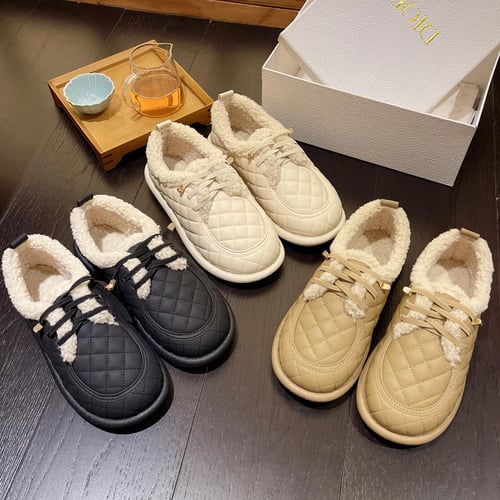 Winter Fleece Inside Shoes for Women Comfortable Outdoor Anti Slip