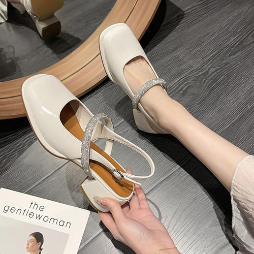 Women Summer Leather Sandals Fashion New Style French Mary Jane