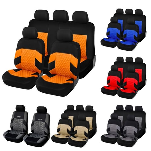 Autoyouth car seat covers universal fit full set car seat protectors tire tracks car shop seat accessories