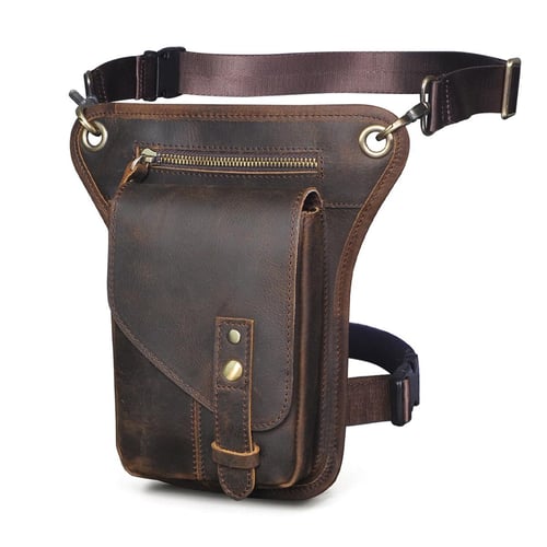 Mens leather 2025 drop leg bag