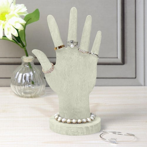 Wooden Hand Form Jewelry Display Bracelet Ring Stand Holder