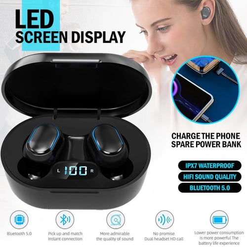 E7S TWS Wireless Headphones Earphones Bluetooth 5.0 Touch Control
