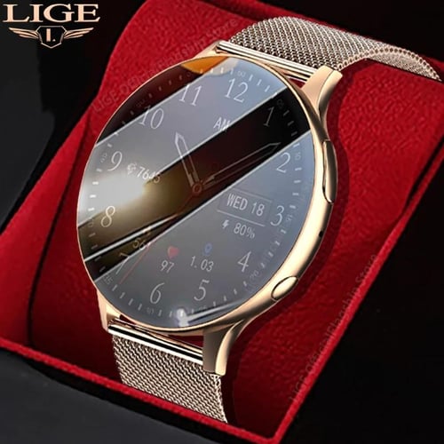 LIGE NFC Smart Watch Women Recording Smartwatch For Android iOS