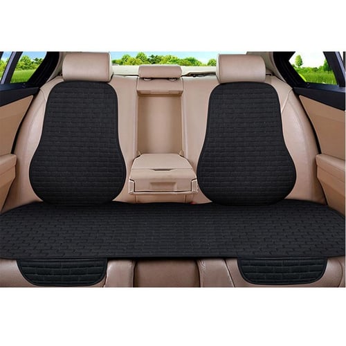 Car Seat Cover Front Rear Flax Linen Seat Cushion Protector Pad