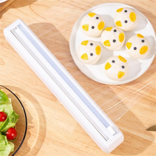 Refillable Plastic Wrap Dispenser With Cutter Sturdy Food Cling