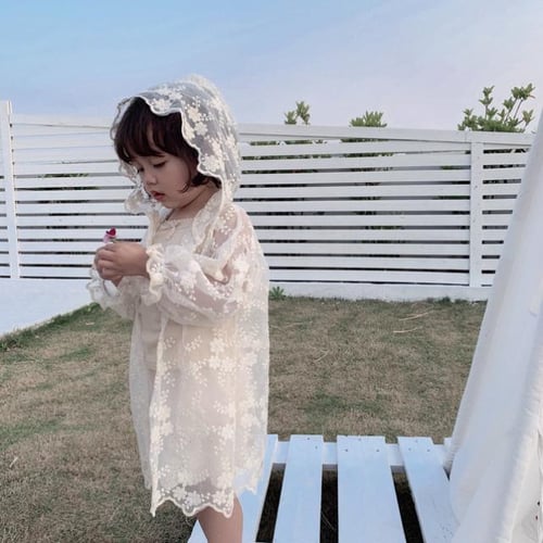 Sun protective top clothing for girls