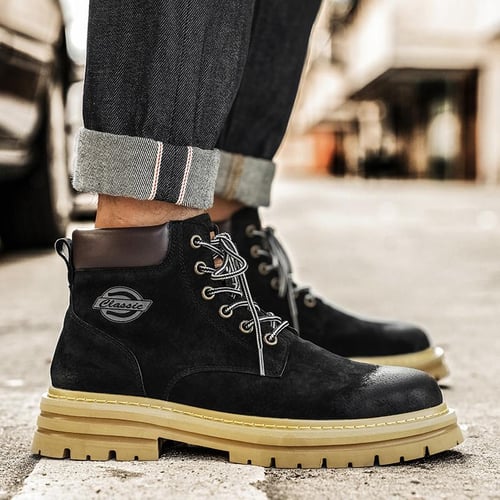 Autumn Winter Genuine Leather Men Boots Waterproof Outdoor Ankle