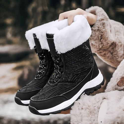 Winter Plus Size Snow Boots Women s Outdoor Travel Thickened High
