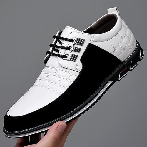 Men s Tri color Plus Size Fashion Casual Leather Shoes buy Men s