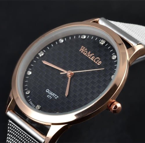 Rose gold Full Satinless Steel Quartz Watch WoMaGe Top Brand