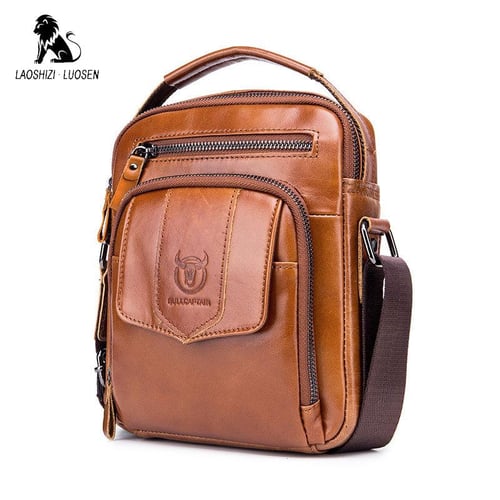 Bullcaptain genuine discount leather shoulder bag