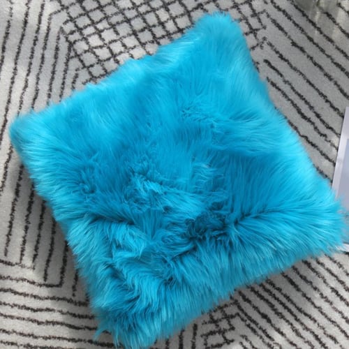Blue fluffy cushions top