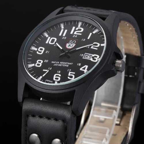 Vintage Classic Men s Waterproof Date Leather Strap Sport Quartz