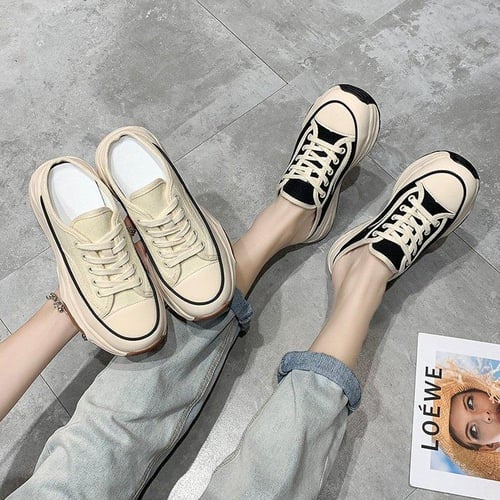 Canvas mule shoes shop