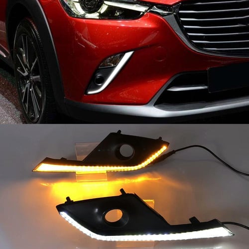 2PCS Car DRL LED Daytime Running Light For Mazda CX-3 CX3 2015 2016 2017  2018 2019 2020 Turn Signal Fog lamp - buy 2PCS Car DRL LED Daytime Running 