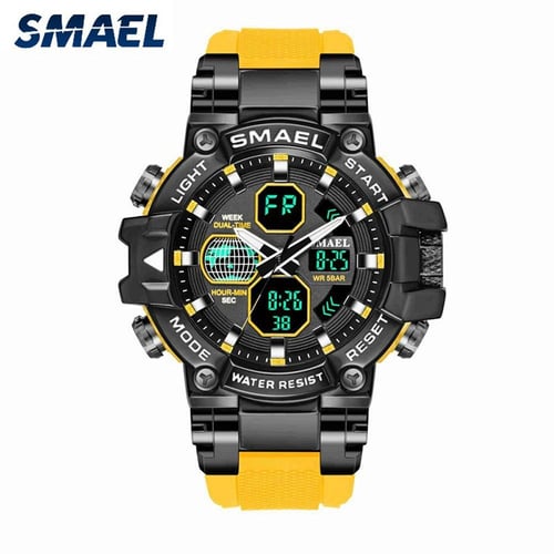 SMAEL Men Sport Watches Luxury Dual Time Waterproof Alarm
