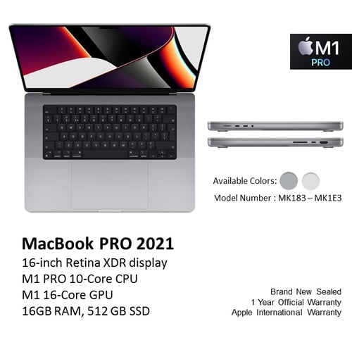 Apple MacBook Pro 16-Inch (LATE 2021) M1 PRO, 16GB, 512 GB