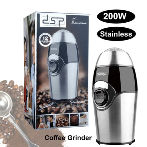 DSP Electric Coffee Bean Grinder 200 Watts Stainless Steel Red Color