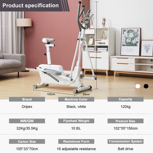 Dripex Cross Trainer Machine 2in1 Elliptical Exercise Machine