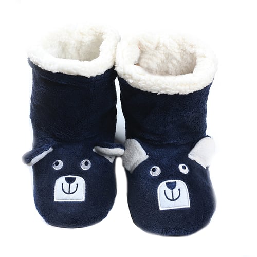 Kid s Comfy Soft Home Boot Slippers for Indoor Home Bedroom Dark