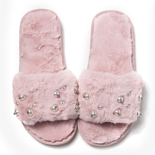 Dusty pink online slippers