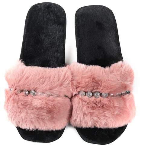 Pink slides hotsell with rhinestones