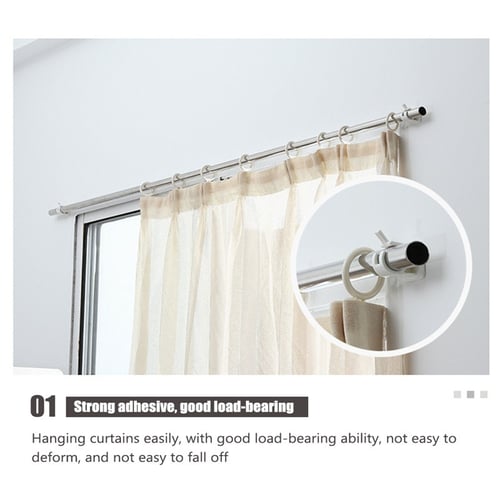 2pcs Hanging Rod Clip Adhesive Wall, How To Attach Shower Curtain Wall