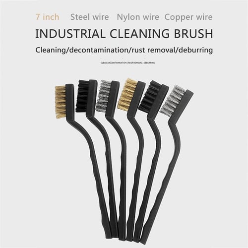 3pcs 18cm Stainless Steel Wire Brush Tooth Brushes Rust Scrub Remove Cleaning Tools Brass Wire