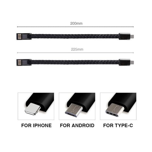 Portable Leather USB Charging Cable Type C 
