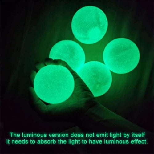 5 Pcs Ceiling Sticky Balls Decompress Stress Relief Balls Luminescent Squeeze Vent Ball Fluorescence Goo Ball Fun Toy for Kids and Adults